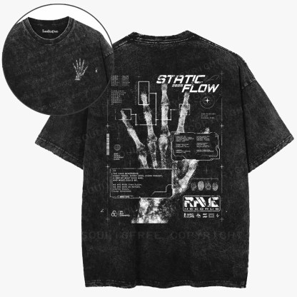 Soulisfree  Between Human And Machine Washed Tee