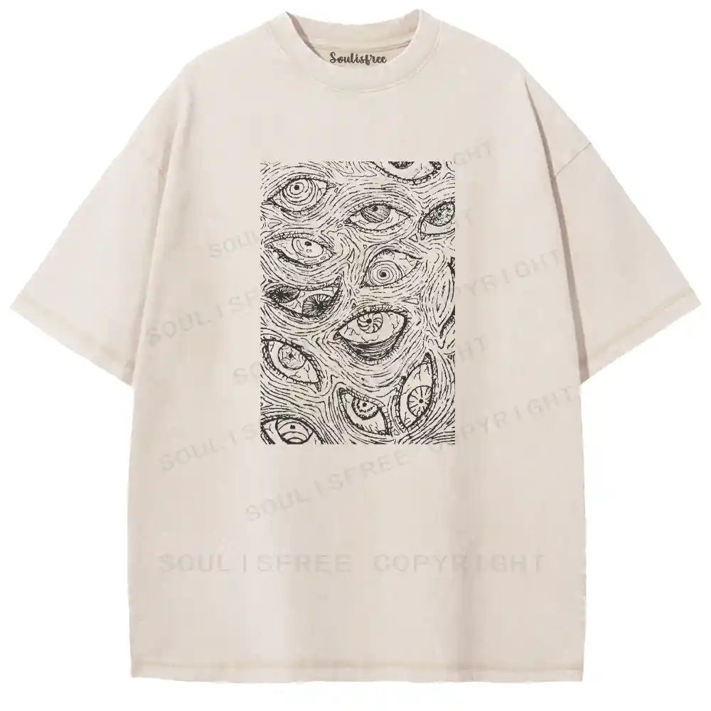 Line-Art Multieye Washed T-shirt
