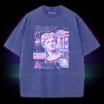 Soulisfree Vaporwave Statue  Washed Tee