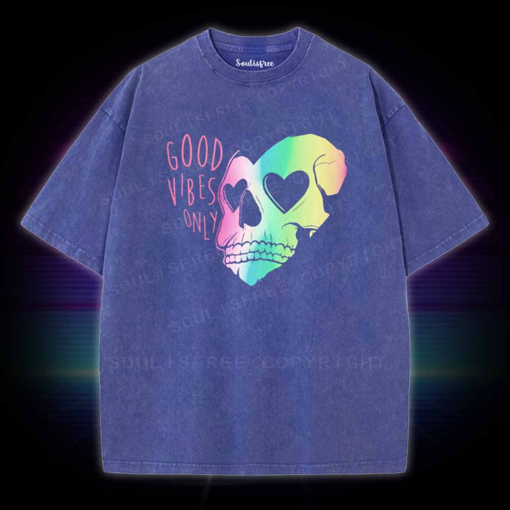 Soulisfree Good Vibes Only Skull Washed Tee