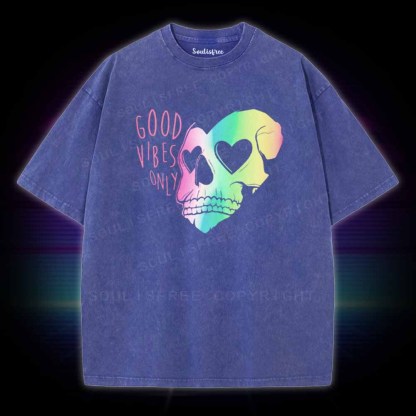 Soulisfree Good Vibes Only Skull Washed Tee