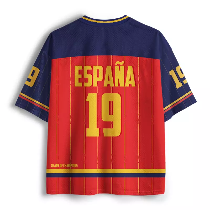 Soulisfree Retro Vintage Spain Fútbol Mesh Jersey