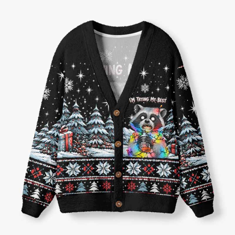 Soulisfree The Beauty Of Imperfect Holidays Christmas Fuzzy Cardigan Sweater