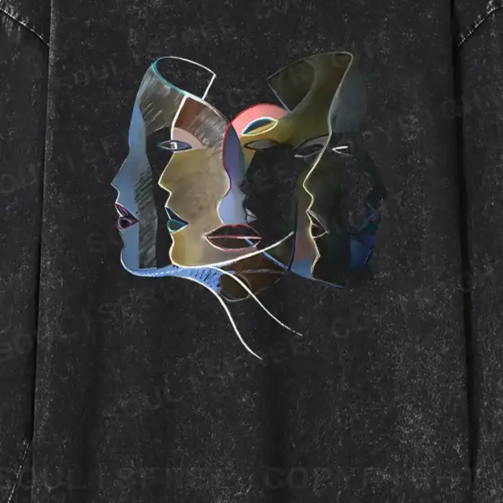 Layers of Masks Washed Long Sleeve Shirt