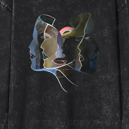 Layers of Masks Washed Long Sleeve Shirt