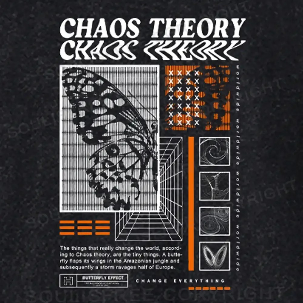 Chaos Theory Brain Basic Washed T-shirt