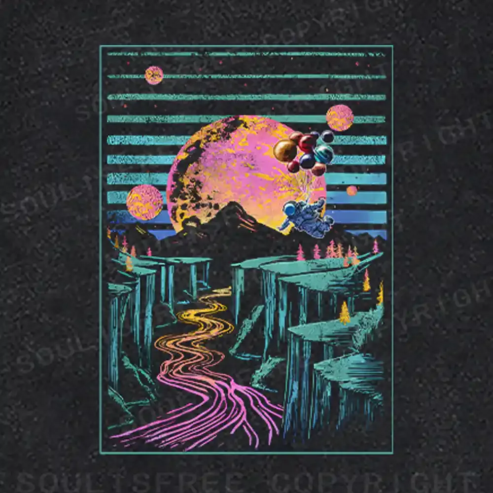 Moon And Balloon Washed Sweatshirts 