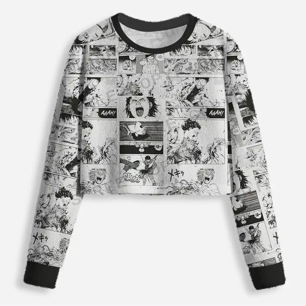 Panels of Chaos Cropped Ugly Christmas Sweater