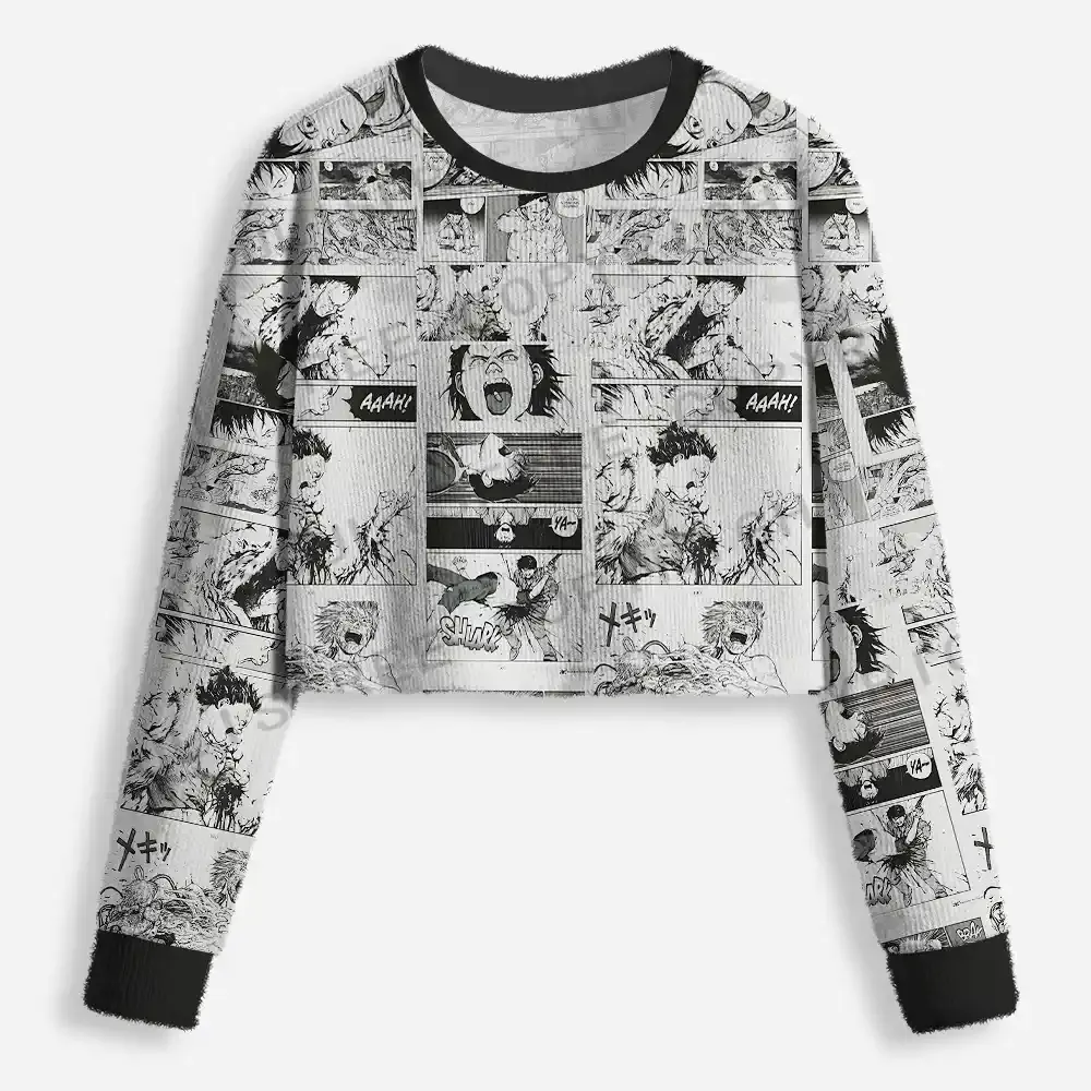 Panels of Chaos Cropped Ugly Christmas Sweater