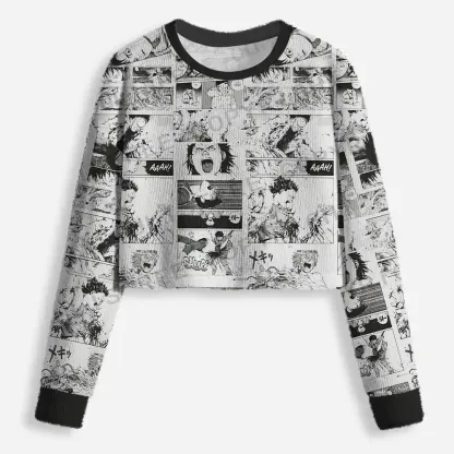 Panels of Chaos Cropped Ugly Christmas Sweater
