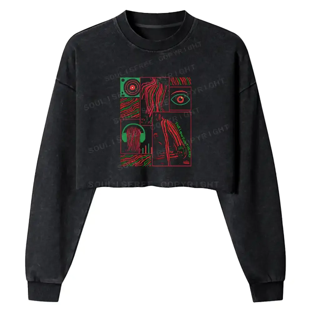 Live the Low End Theory Washed Cropped Sweatshirt