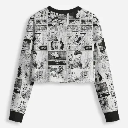 Panels of Chaos Cropped Ugly Christmas Sweater