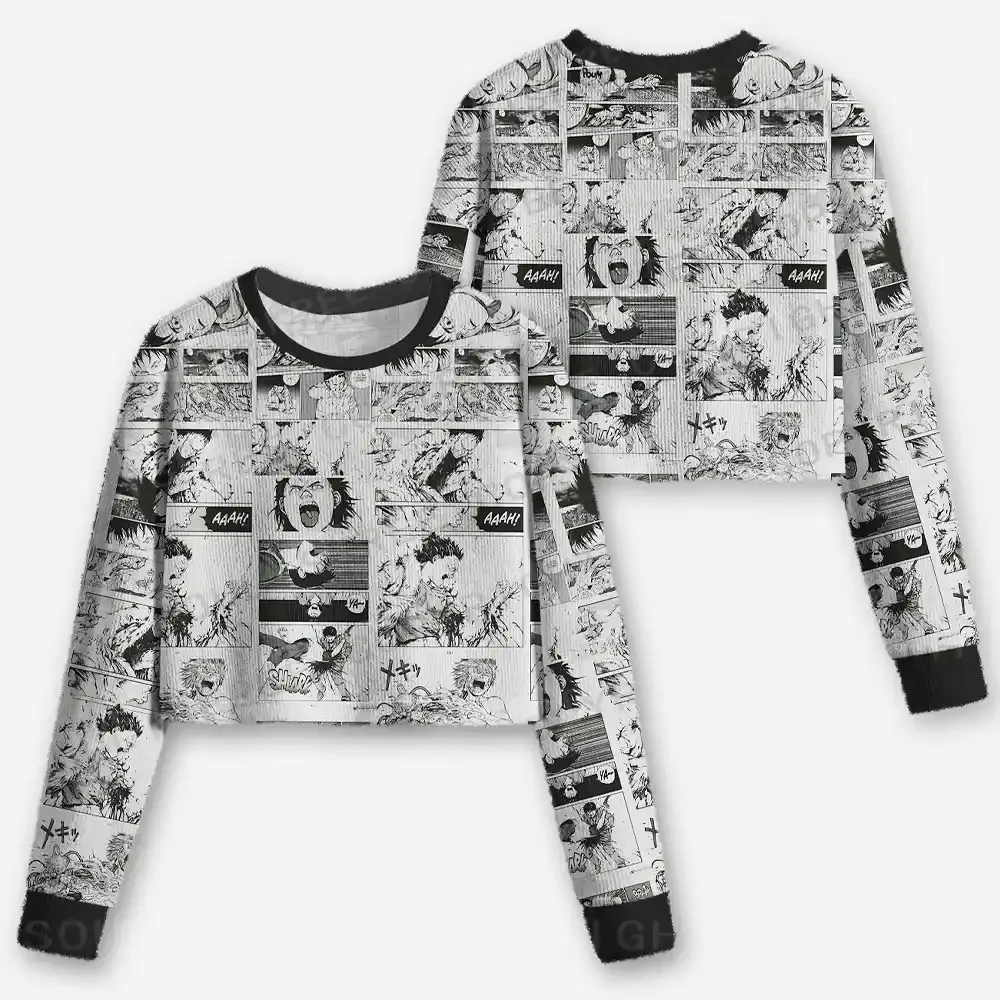 Panels of Chaos Cropped Ugly Christmas Sweater