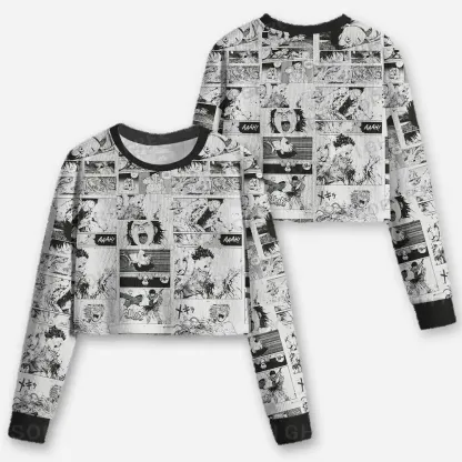 Panels of Chaos Cropped Ugly Christmas Sweater
