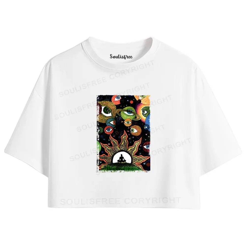 Designed Meditation Of The Sun And Moon Crop Top