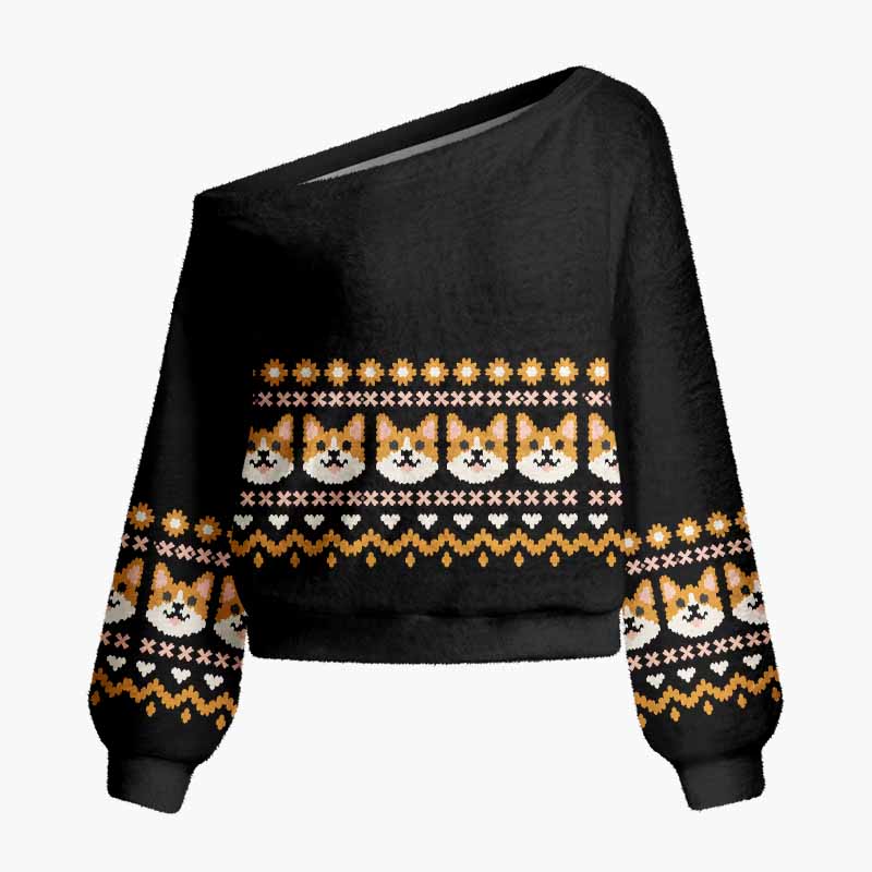 Soulisfree Little Souls, Infinite Stories Fuzzy Off-Shoulder Sweater