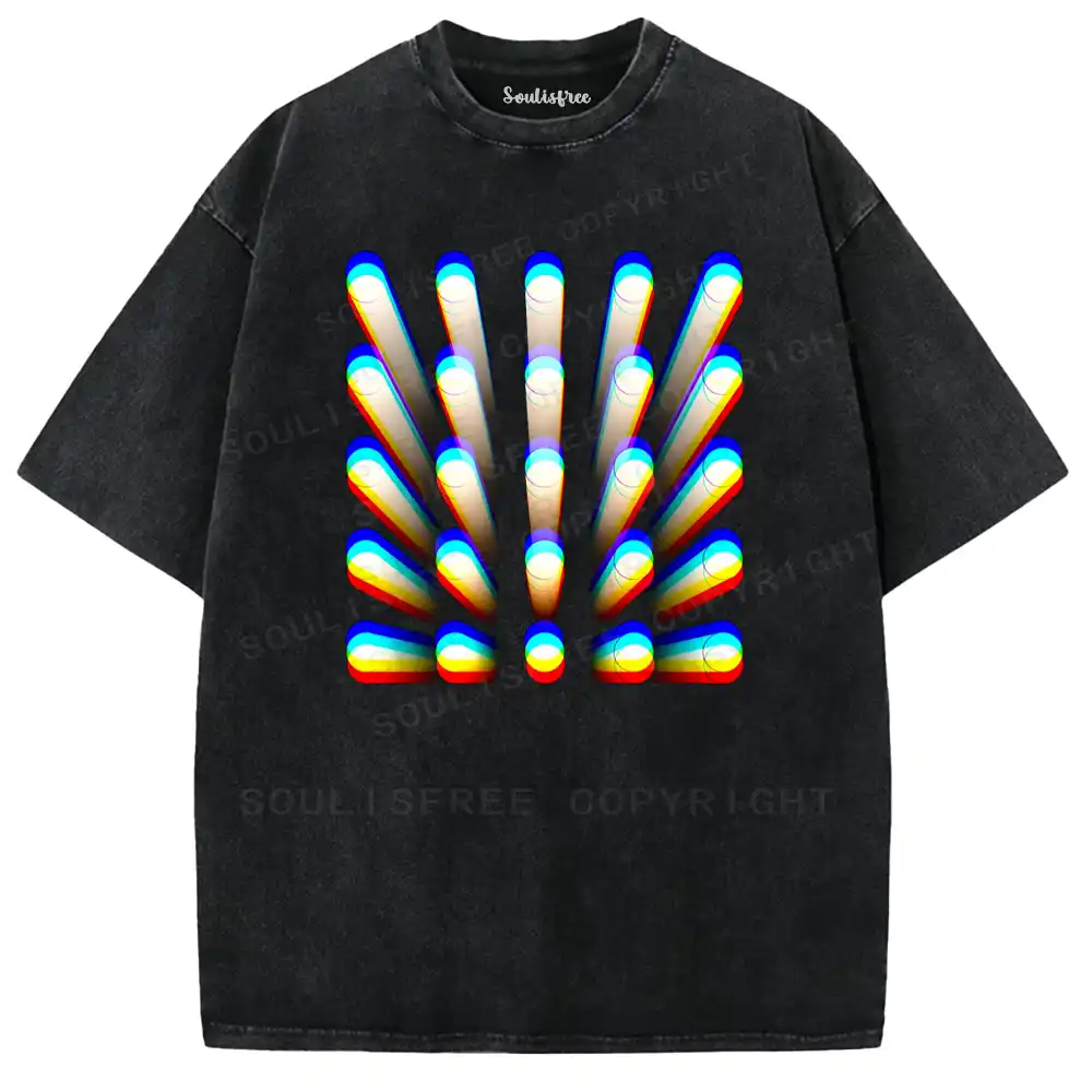 Color-Ray Illumination Washed T-shirt