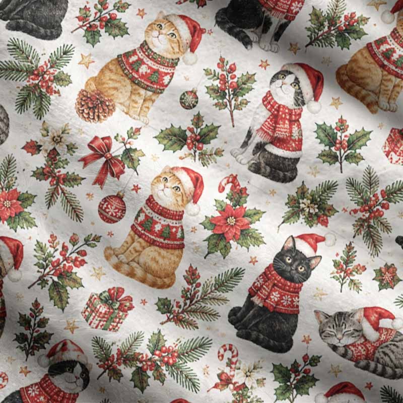 Soulisfree A Cat’s Christmas Tale Of Love Fuzzy Cardigan Sweater
