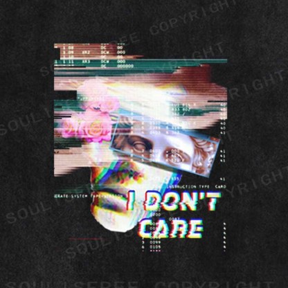 Soulisfree  I DON'T CARE Washed Tee