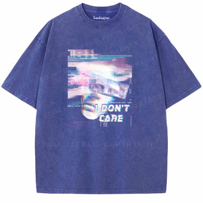 Soulisfree  I DON'T CARE Washed Tee