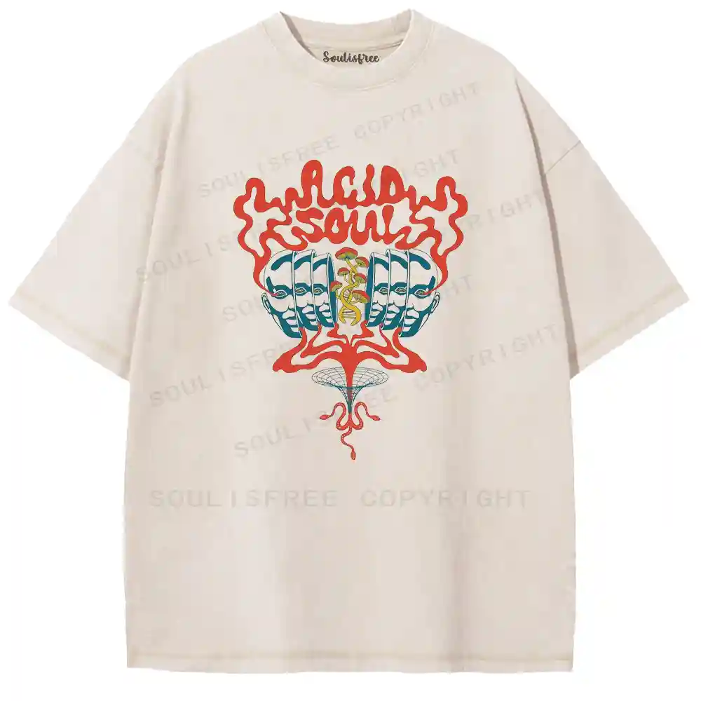 Acid Psyche Caduceus Washed T-shirt