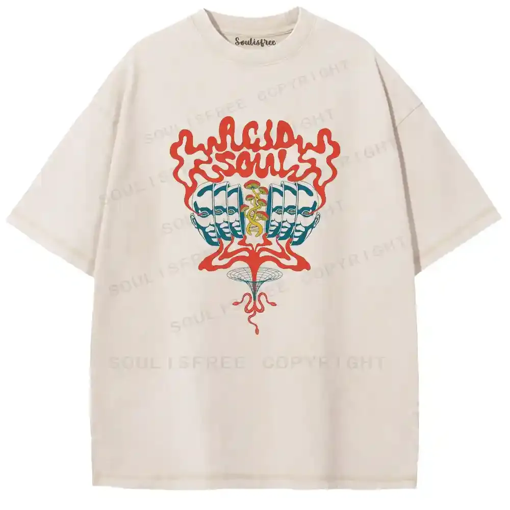 Acid Psyche Caduceus Washed T-shirt