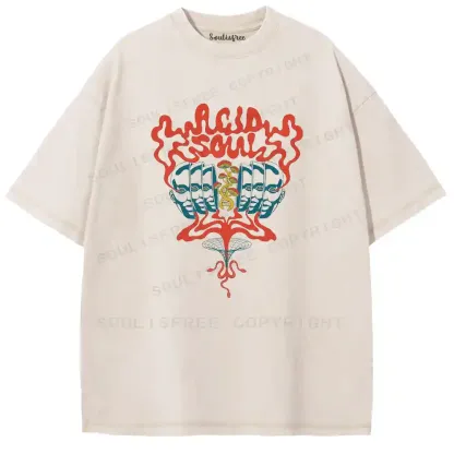 Acid Psyche Caduceus Washed T-shirt