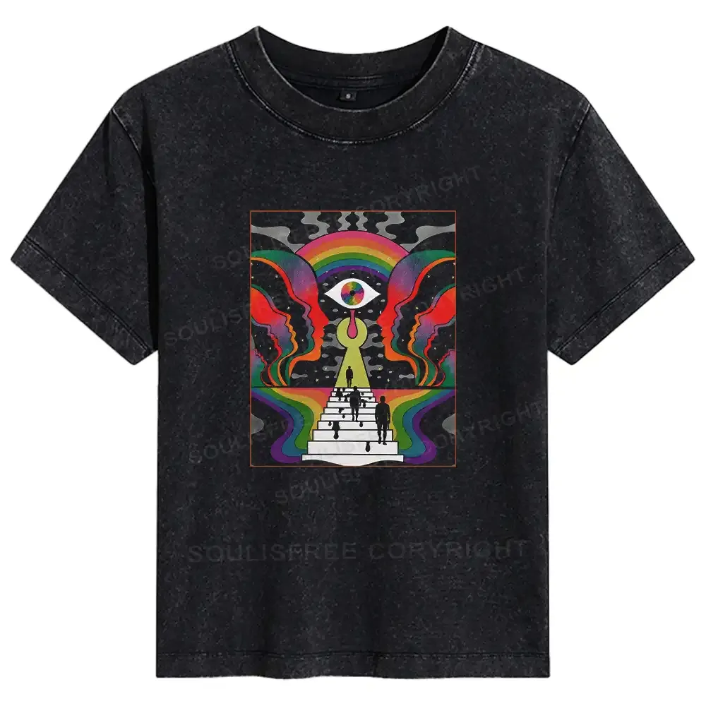 Designed Step Into the Mind Basic Washed T-shirt