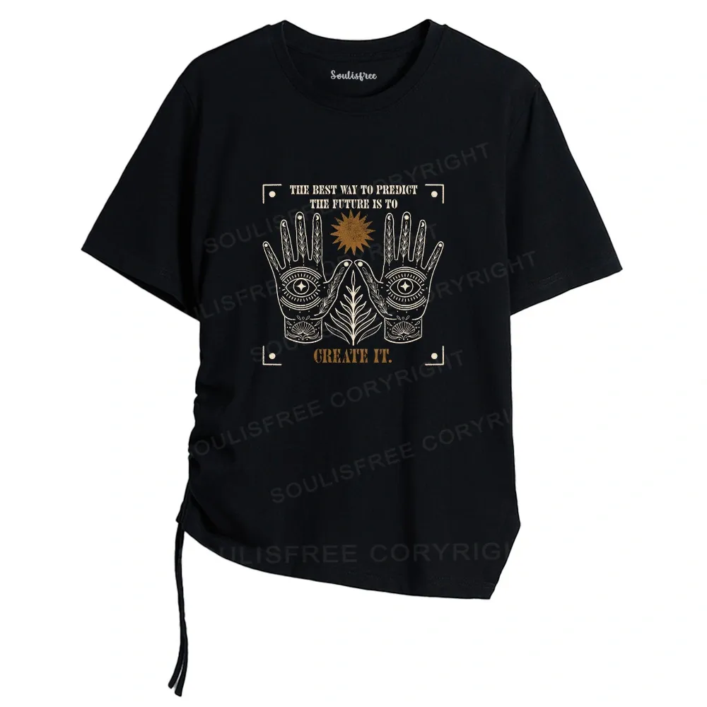 Designed Creating The Future Asymmetrical Top With Side Drawstring