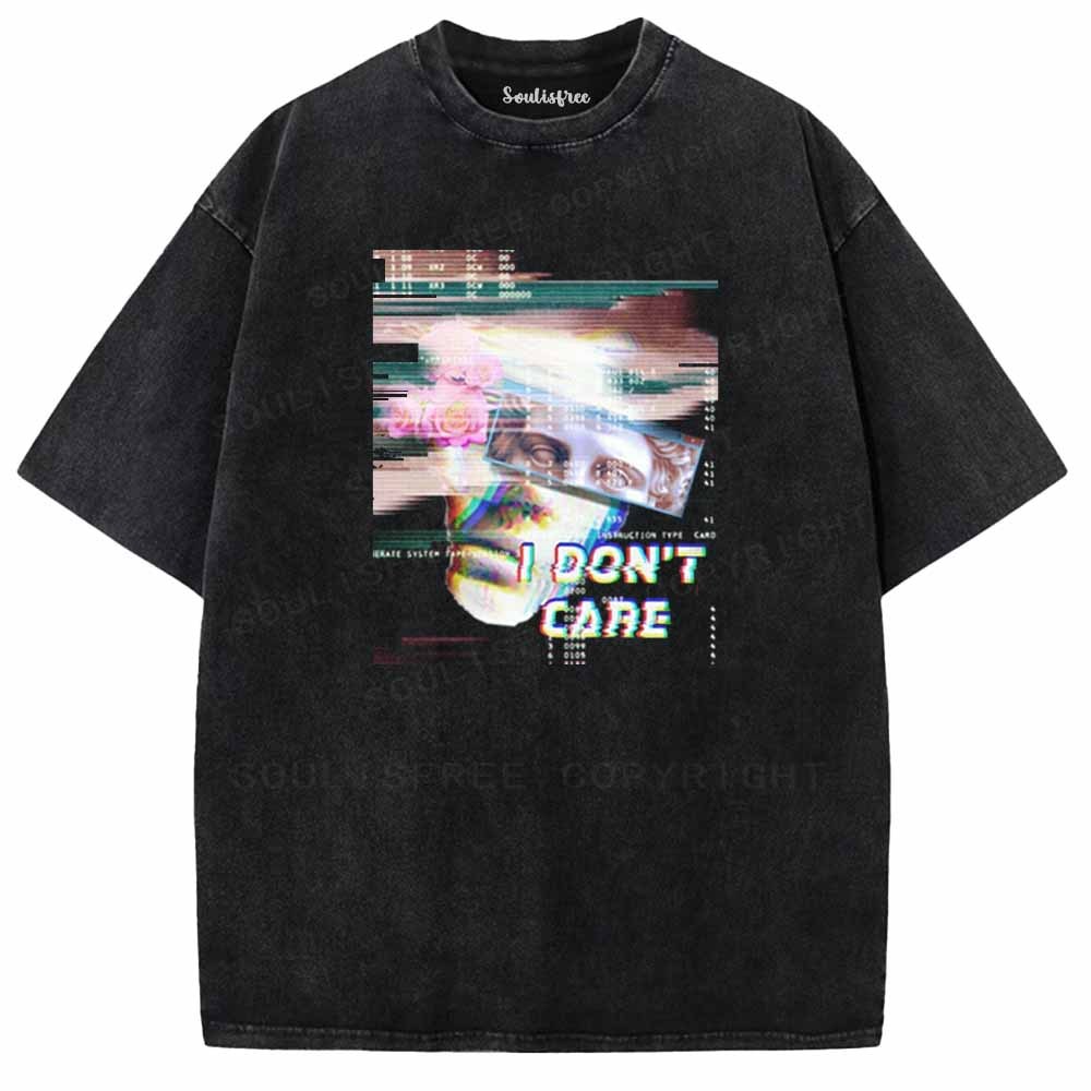 Soulisfree I DON'T CARE Washed Tee