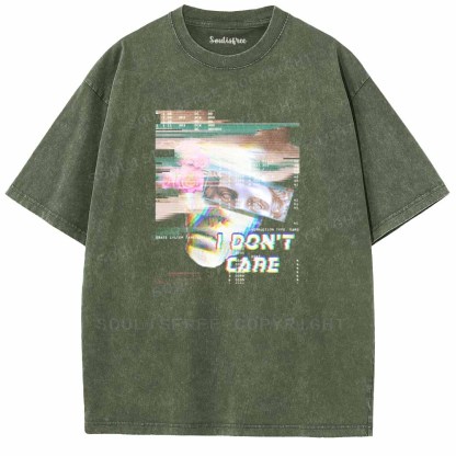 Soulisfree  I DON'T CARE Washed Tee