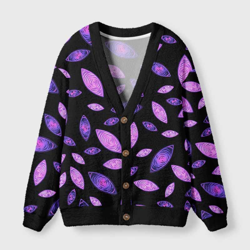 Soulisfree QUANTUM VISION Fuzzy Cardigan Sweater 