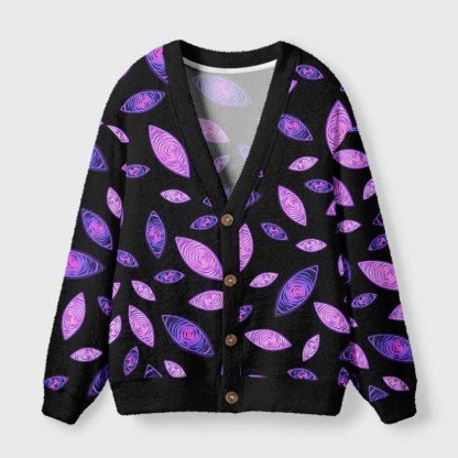 Soulisfree QUANTUM VISION Fuzzy Cardigan Sweater 