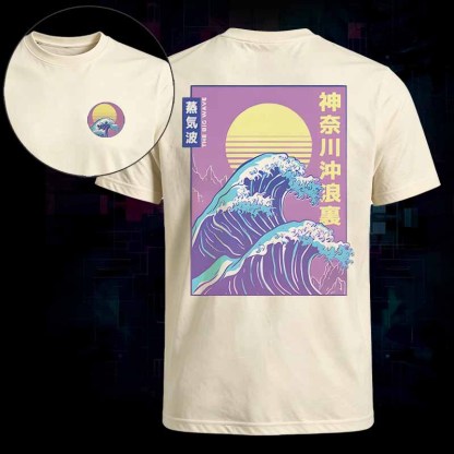 Soulisfree   Retro Vaporwave Great Wave Classic Tee