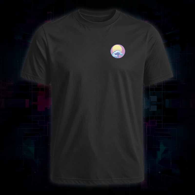 Soulisfree   Retro Vaporwave Great Wave Classic Tee