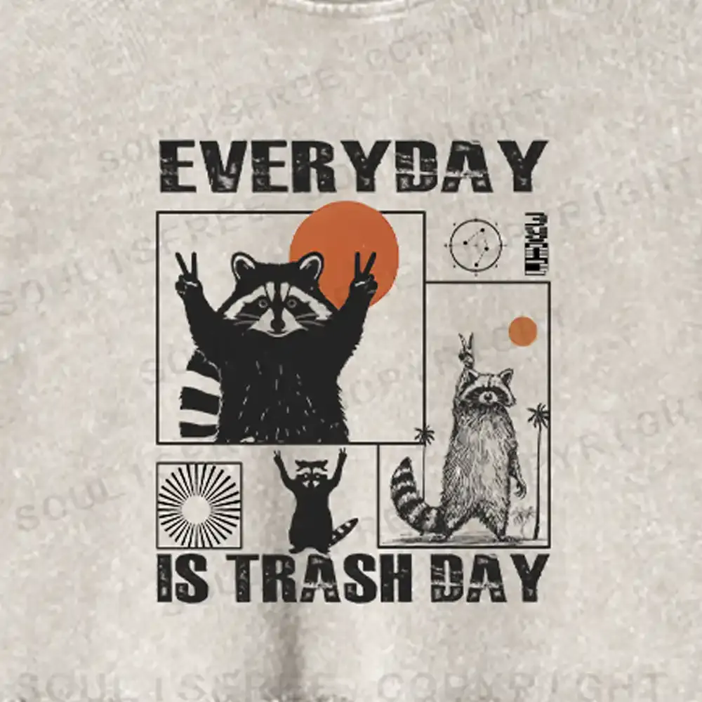 Everyday Is Trash Day Washed Cropped Sweatshirt