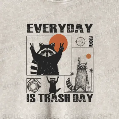 Everyday Is Trash Day Washed Cropped Sweatshirt