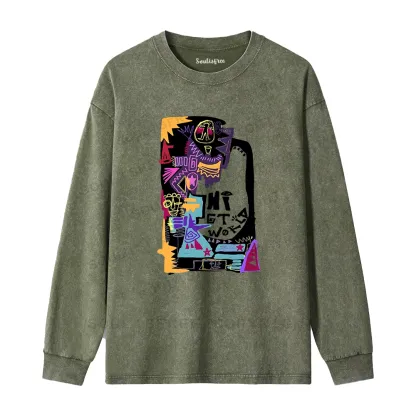 Hi World Washed Long Sleeve Shirt