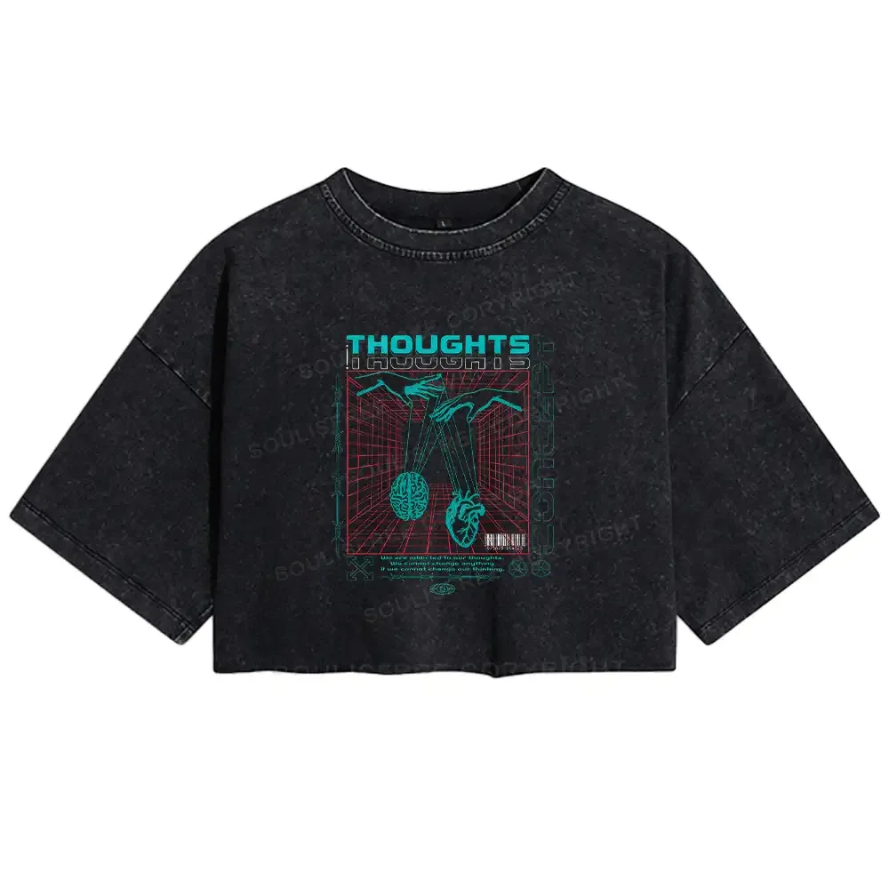 Designed A Clash Of Ideas Washed Crop T-shirt