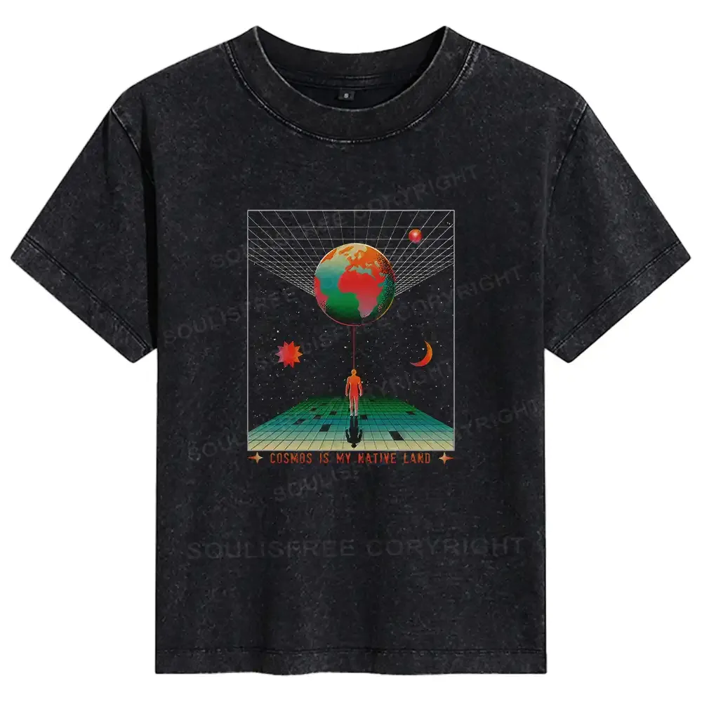 Designed COSMOS IS MY NATIVE LAND Basic Washed T-shirt
