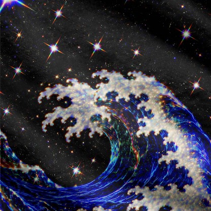 Soulisfree Waves Among The Stars Fuzzy Cardigan Sweater 