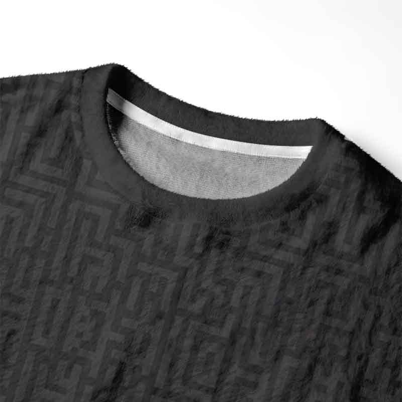 Soulisfree Digital Maze Fuzzy Crewneck Sweater