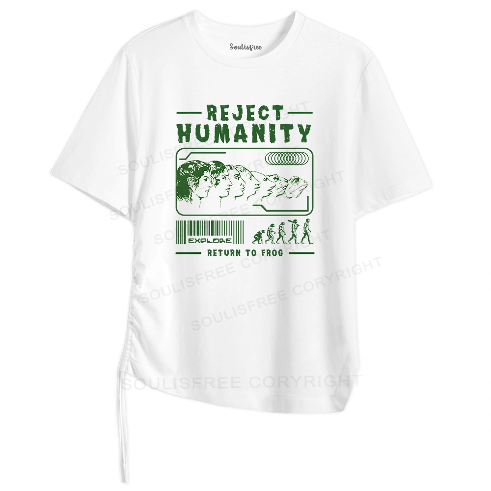 Return To Frog Asymmetrical Top With Side Drawstring