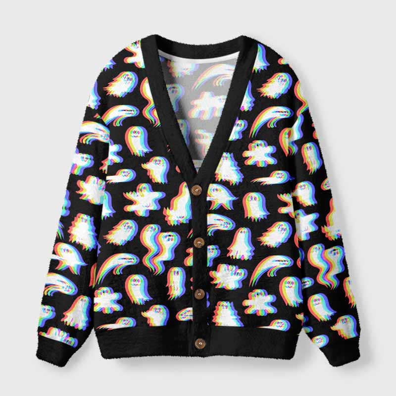 Soulisfree When They Come Out Fuzzy Cardigan Sweater 