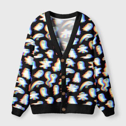 Soulisfree When They Come Out Fuzzy Cardigan Sweater 