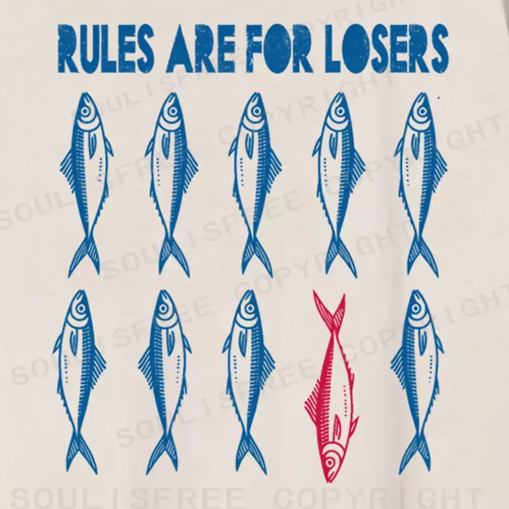 RULES ARE FOR LOSERS  Washed T-shirt