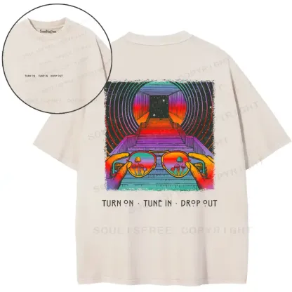 Psychedelic Tunnel Lens Washed T-shirt