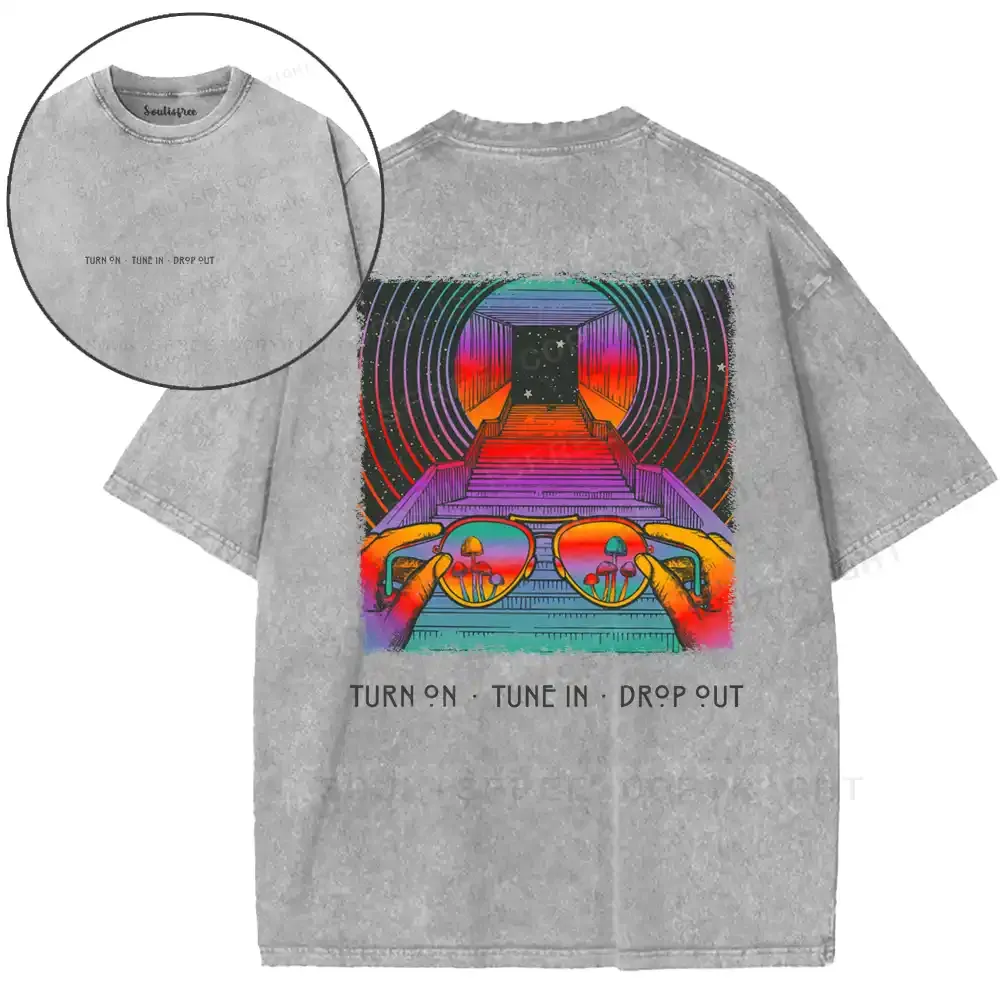 Psychedelic Tunnel Lens Washed T-shirt