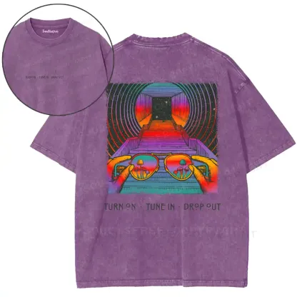 Psychedelic Tunnel Lens Washed T-shirt