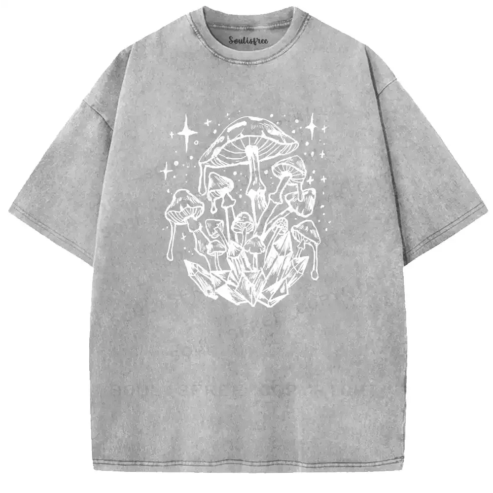 Mycological Crystal Realm Washed T-shirt